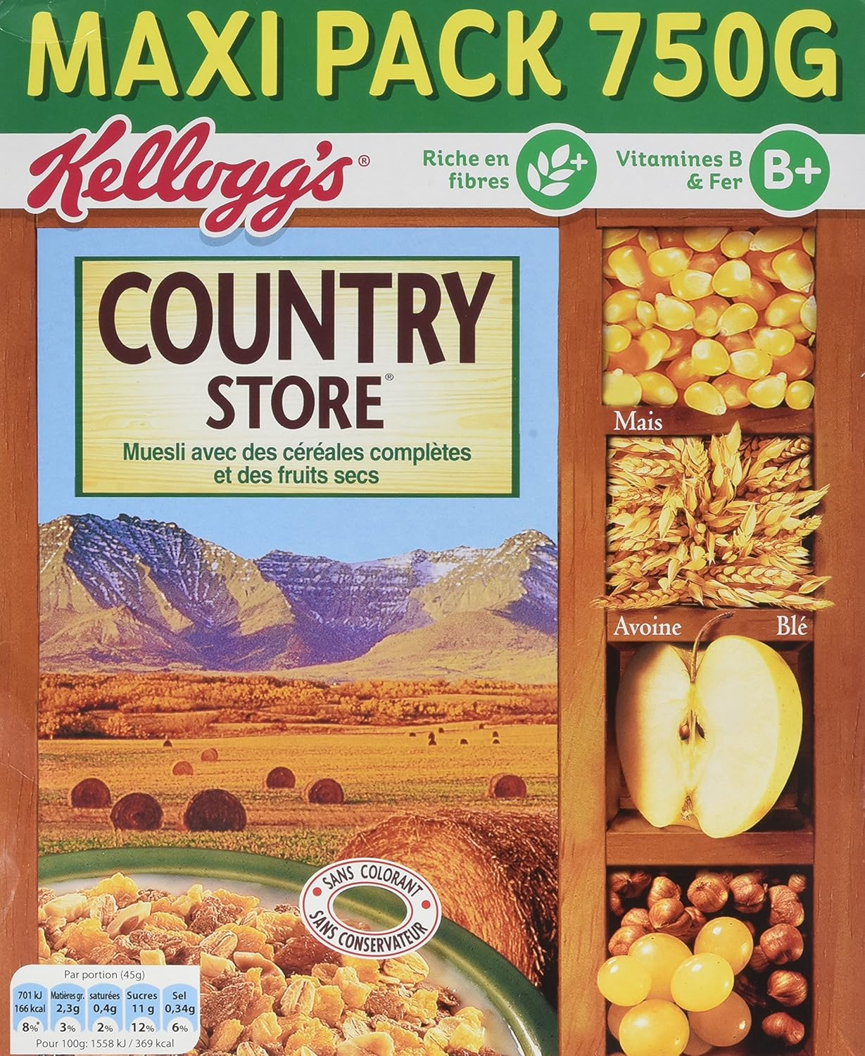 Kellogg's Céréales Muesli Country Store 750 g Amazon.fr Epicerie
