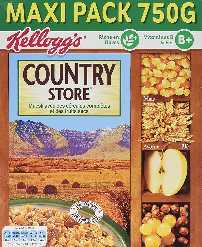 Kellogg's Céréales Muesli Country Store 750 g Amazon.fr Epicerie