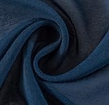 CUCRAF Transparent Curtains with Eyelets 245x140 cm Set of 2 Blue Linen Look view 6
