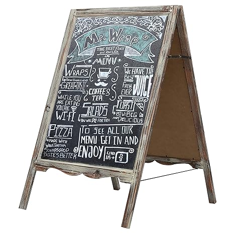 Home Decor Mygift Large Rustic Torched Wood A Frame Sidewalk