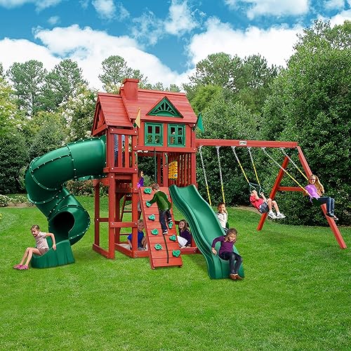 Gorilla Playsets 01-0096 Nantucket Deluxe Wood Swing Set with Tube
