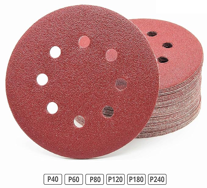 Mixed Pack of 120 Sanding Discs Ø 125 mm 20 Grits Each of 40/60/80