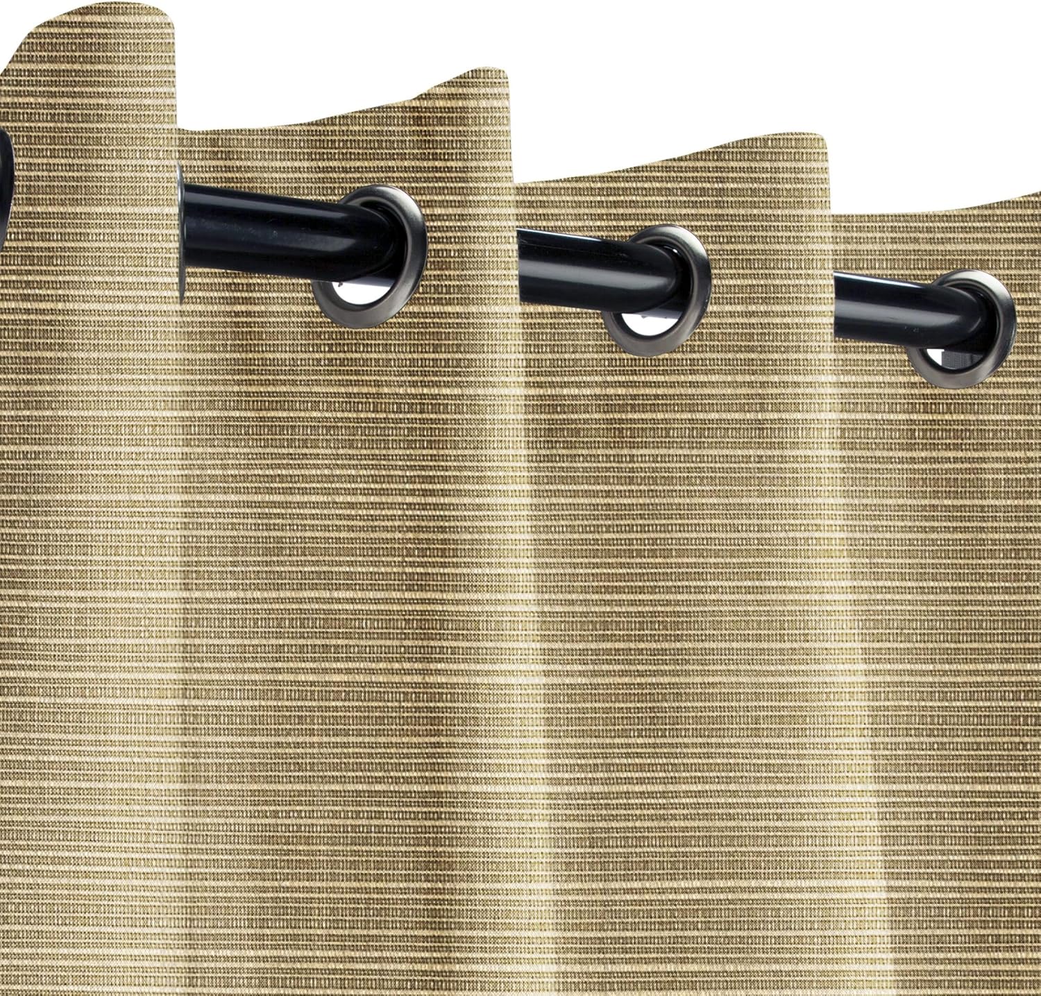 Sunbrella Dupione Oak Outdoor Curtain with Nickel Grommets 50 in. Wide x 84 in. Long