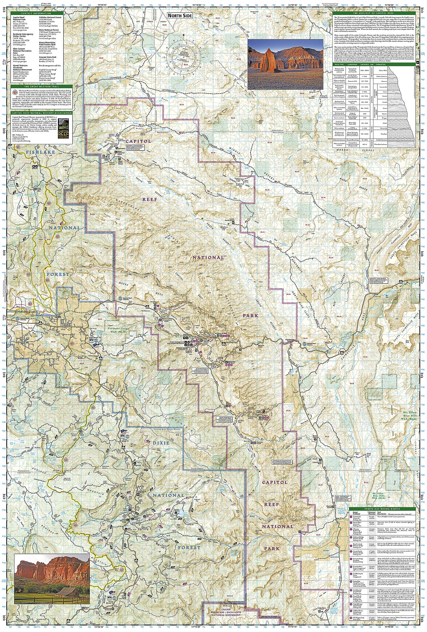 capitol reef hiking map