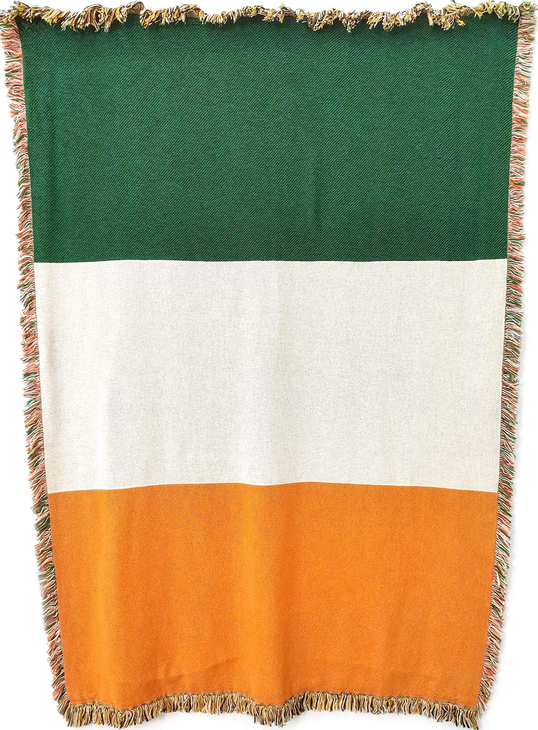 Pure Country Weavers Ireland Flag Throw Blanket Woven from Cotton - Made in The USA (69x48)