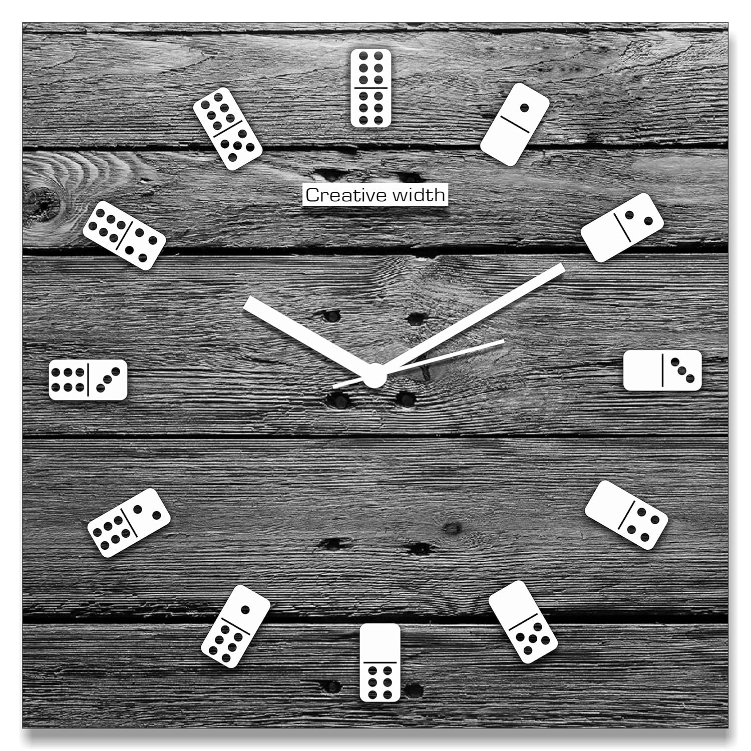 Buy Creative Width Wooden Dice Numbered Grey Wall Clock (Multicolour) Online at Low Prices in