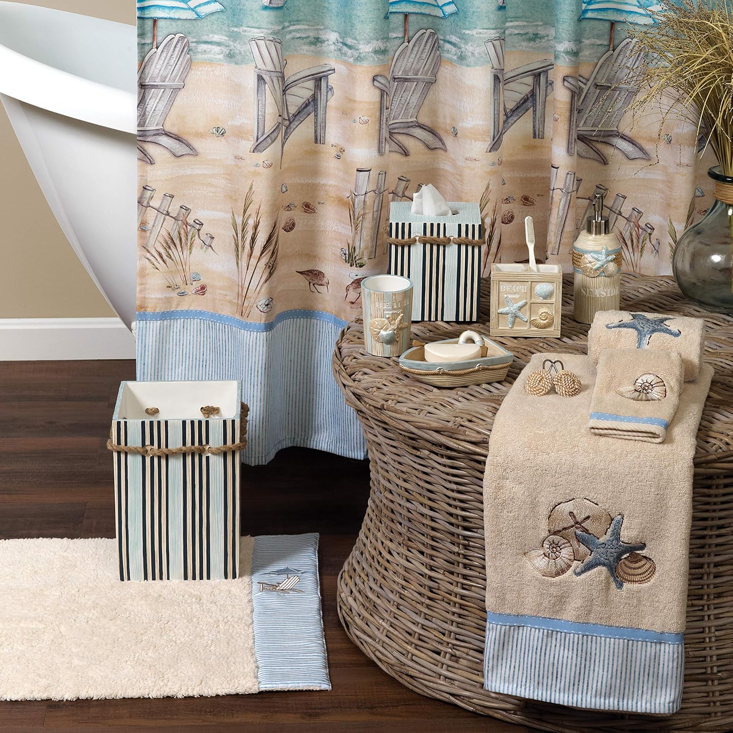 Zenna Home India Ink Seaside Serenity Lotion or Soap Dispenser: Home & Kitchen