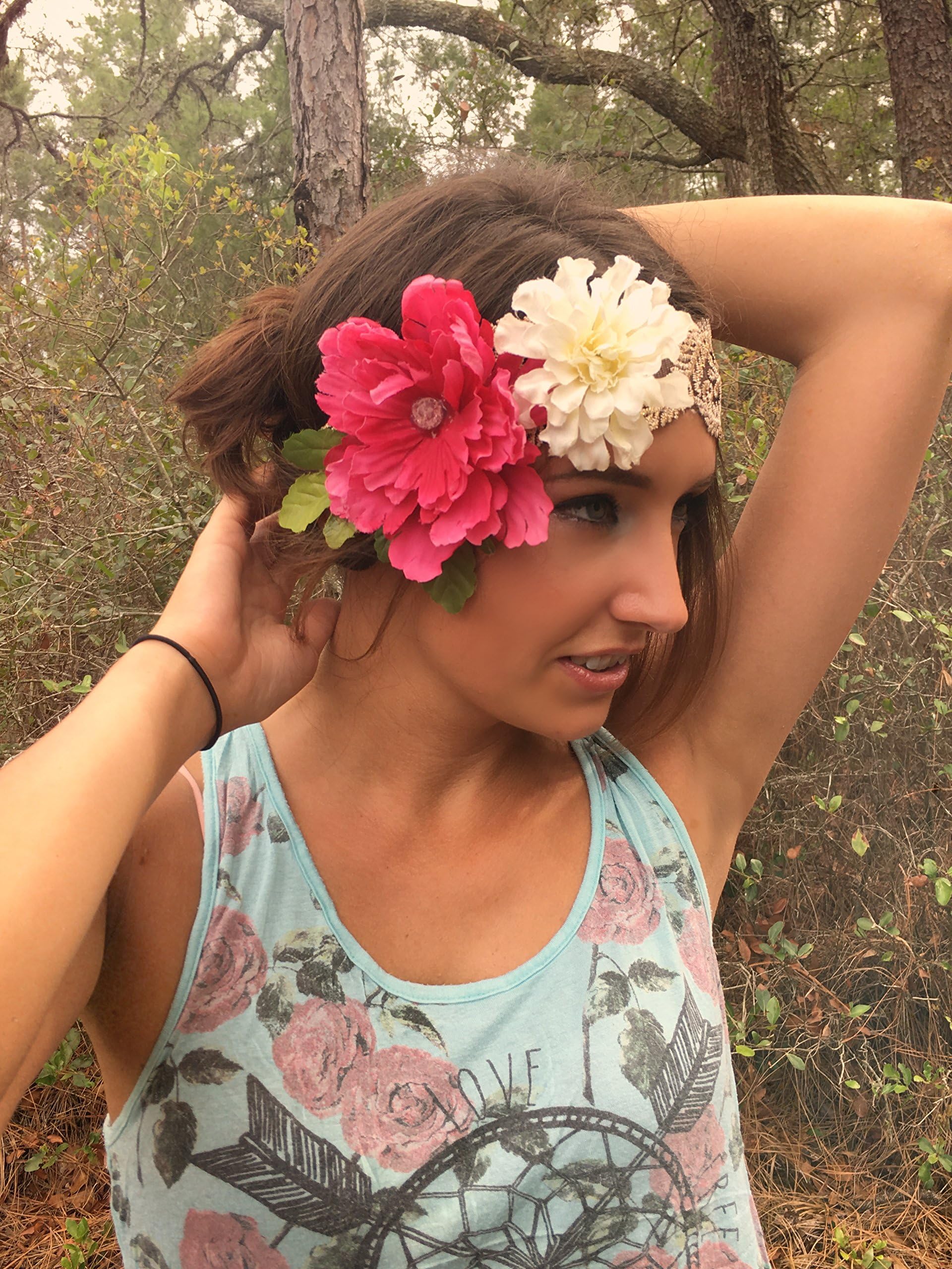 Summer Music Festival Headband, Boho headband, festival hair decoration, stretchy hair bands