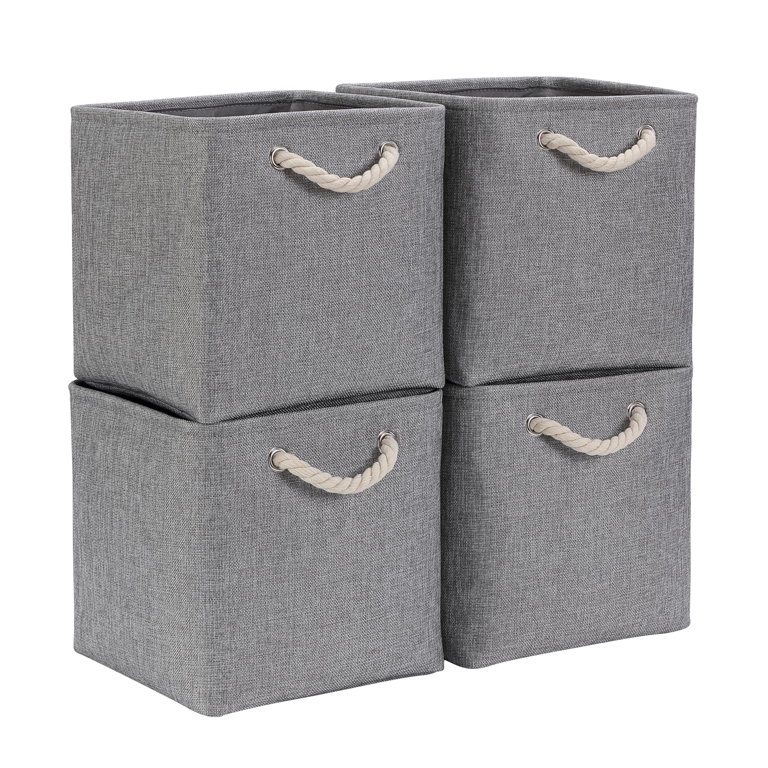 Mangata Cube Storage Boxes 28x28x28cm Fabric Collapsible Grey 4 Pack