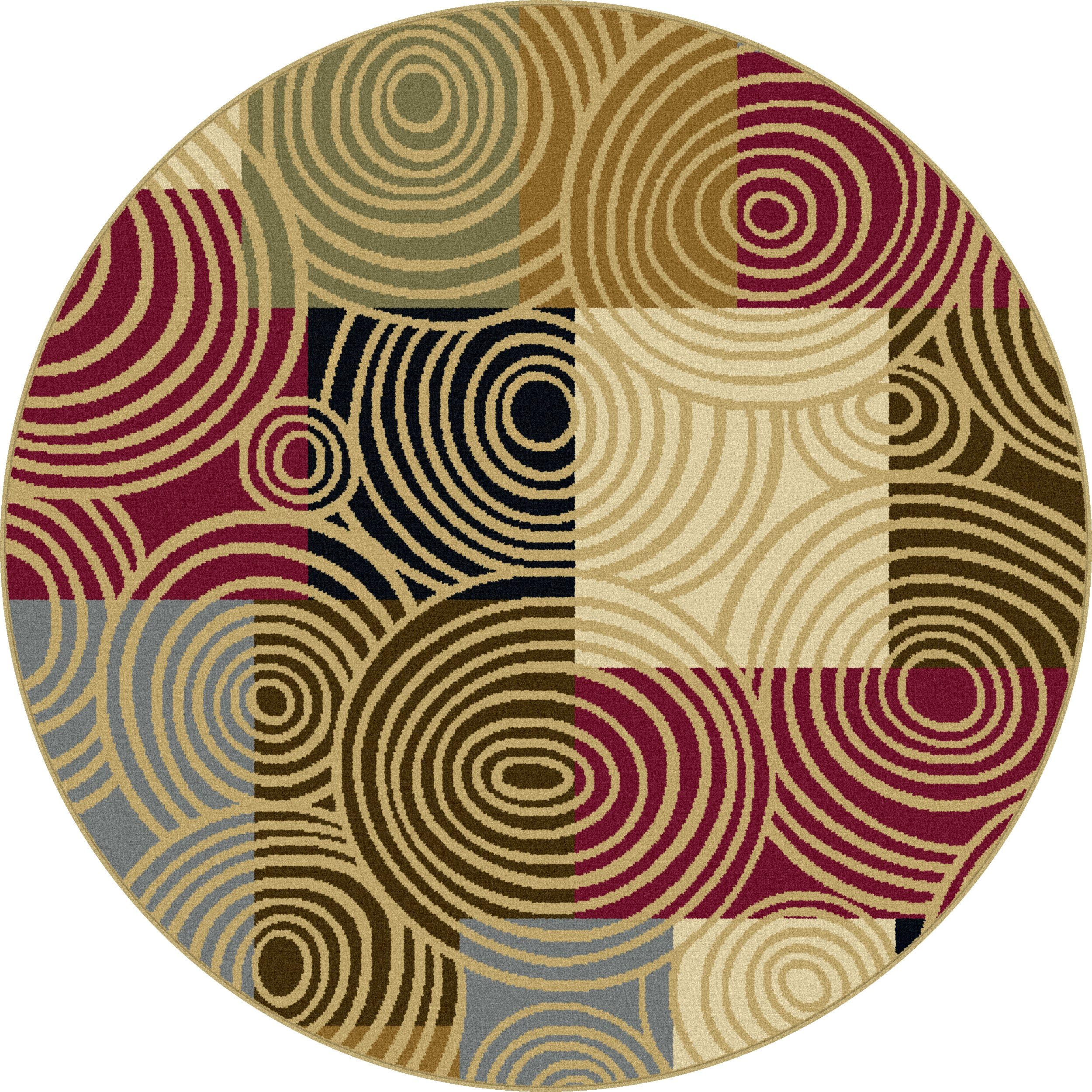 Universal Rugs Abstract Contemporary Multi Accent Area Rug 160cm 6ft Round, Polypropylene, 160.02 x 160.02 x 0.9 cm