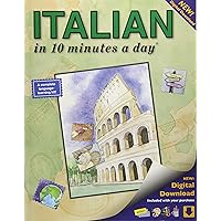 ITALIAN in 10 minutes a day: Language course for beginning and advanced study. Includes Workbook, Flash Cards, Sticky Labels,