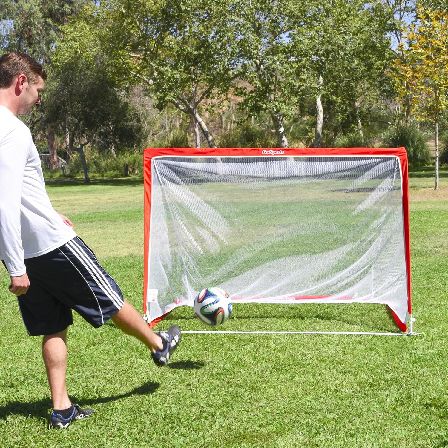 GoSports Premier Portable Pop Up Soccer Goals for Backyard - Kids & Adults - Available in 4' and 6' Sizes : Sports & Outdoors
