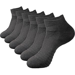 BomKinta Men's Athletic Running Ankle Socks Low Cut Cushioned | 6 Pairs, Gym, Breathable