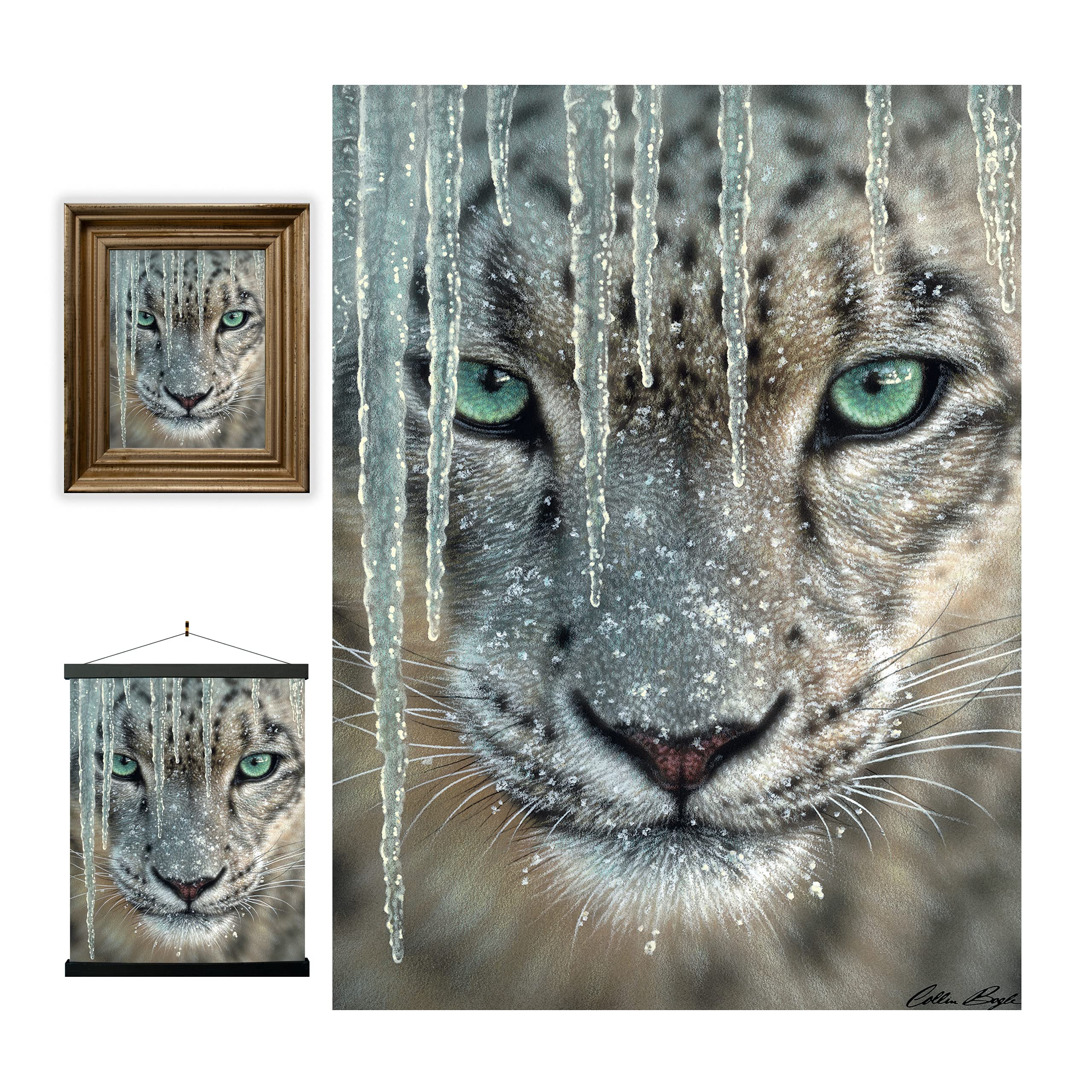 3D LiveLife Lenticular Wall Art Prints - Blue Ice from Deluxebase. Unframed 3D Tiger Poster. A perfect wall filler. Original artwork licensed from renowned artist, Collin Bogle