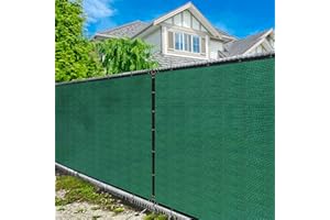 Amgo 4' x 25' Green Fence Privacy Screen, Commercial Standard Heavy Duty Windscreen with Bindings & Grommets, 90% Blockage, Cable Zip Ties Included (We Make Custom Size)