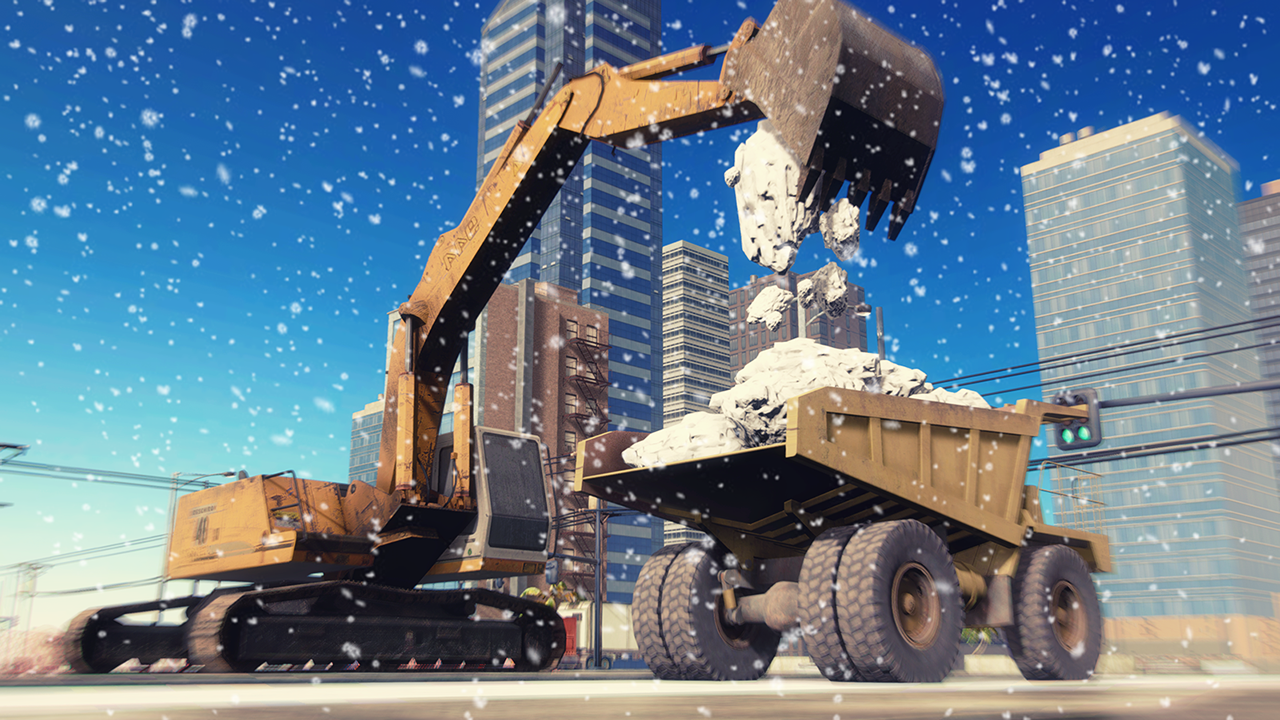 Winter Snow Plow Town Cleaning & Rescue Simulator Heavy Snow