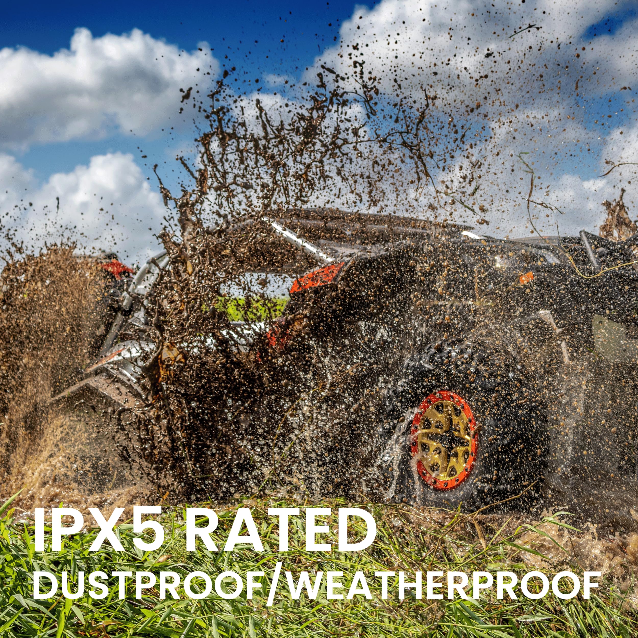 BOSS Audio Systems BRT26RGB ATV UTV Sound Bar - 26 Inches Wide, 4 inch Speakers, 1 Inch Tweeters, IPX5 Weatherproof, Bluetooth, Built-in Amplifier, Multicolor Illumination, Golf Cart Compatible