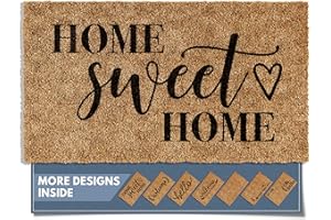 Barnyard Designs Doormat Welcome Mat for Outdoors, Large Front Door Entrance Mat, 76 x 43cm, Brown (Home Sweet Home)