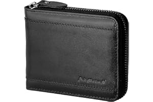 Admetus Mens RFID Blocking Wallets Zipper Leather Wallet for Men Bifold RFID Card Holder
