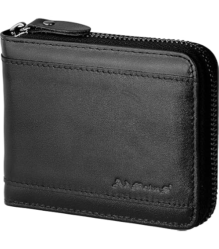Amazon.com: CALFART Slim Zipper Wallets For Men RFID Leather Mens