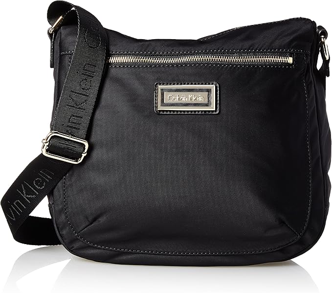 Calvin Klein Women's Belfast Nylon Messenger Bag, Black