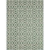 Nicole Miller New York Patio Country Julia Transitional Geometric Indoor/Outdoor Area Rug, Green/Beige, 6'6"x9'2"
