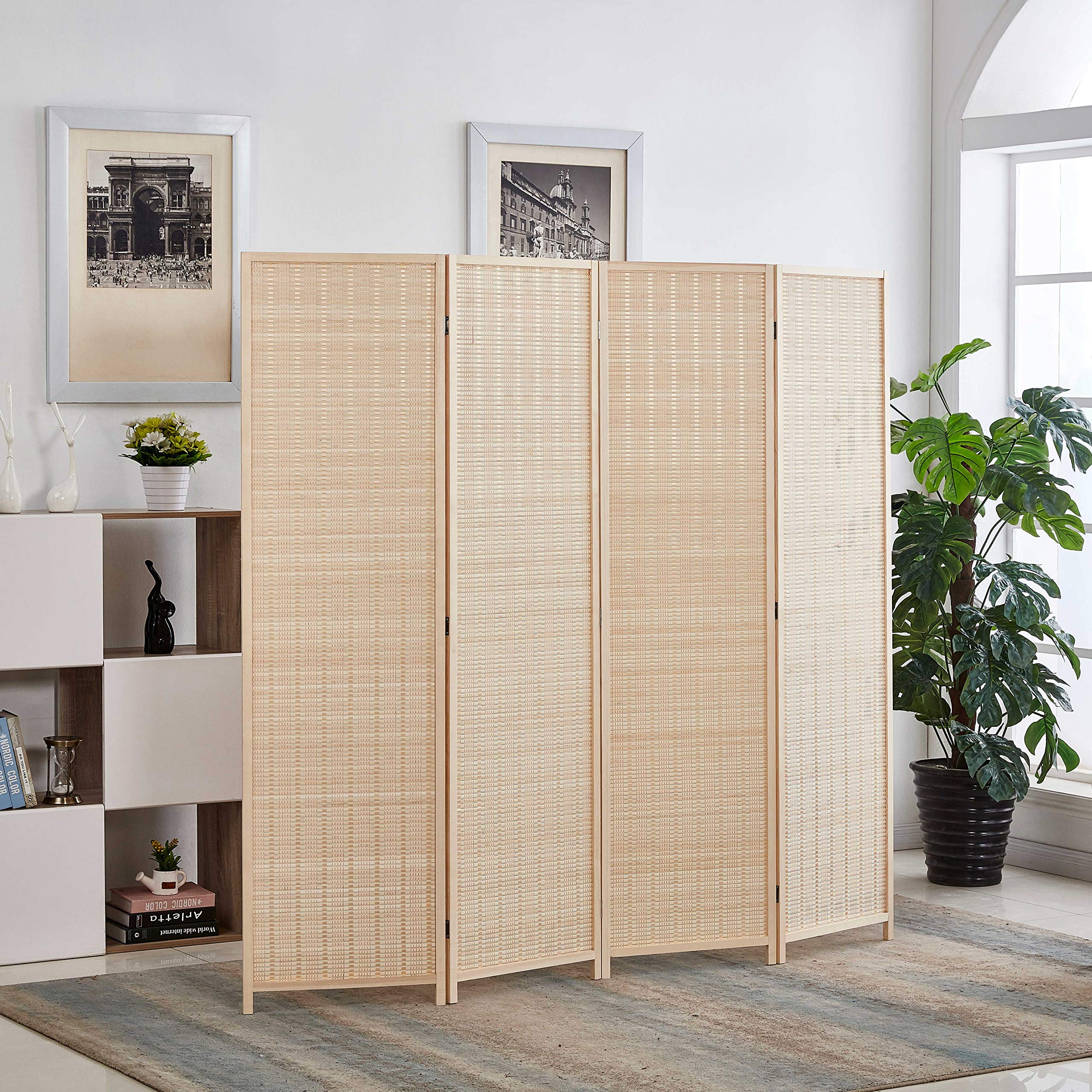 Decorative Indoor Folding Screens MyGift 3 Panel Dark Brown Wood