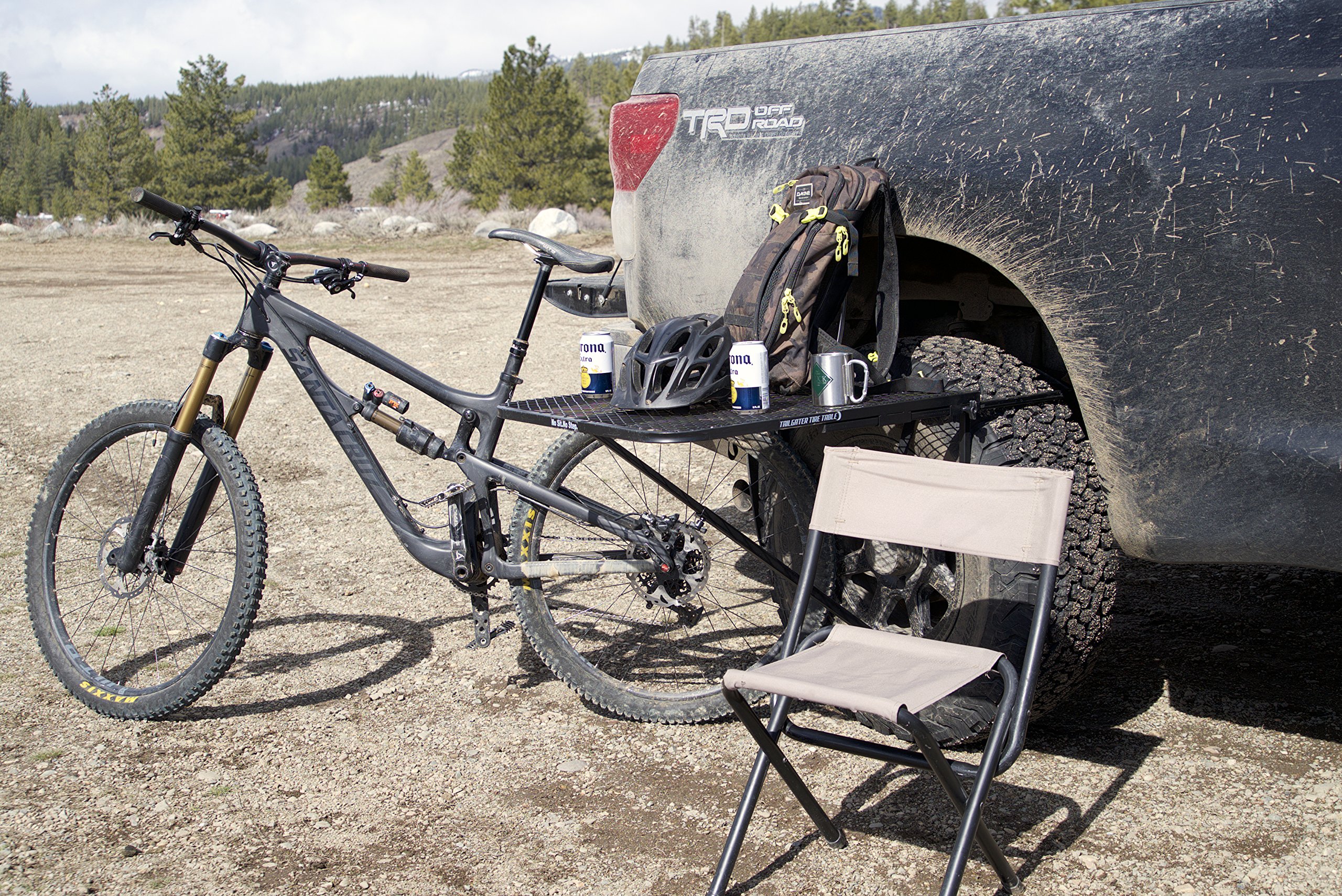 Tire Table Vehicle TireMounted Steel Camping, Travel, Tailgating and