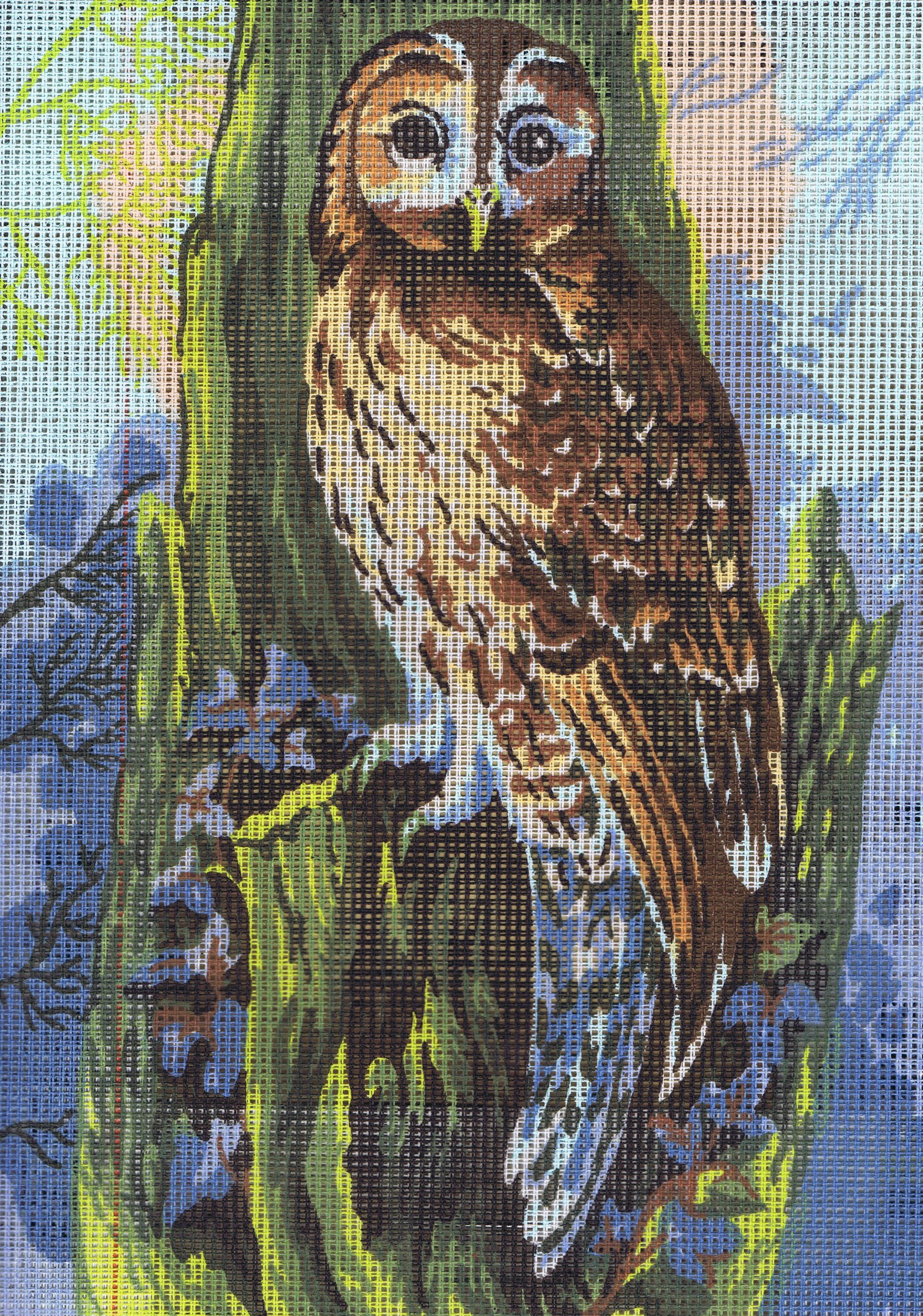 Collection D'Art Tapestry Kit Owl, 100 Percent Cotton, Multi-Colour, 38 x 25 x 0.5 cm