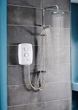 Triton T80 Easi-Fit Plus DuElec Electric Shower 10.5kW White Rainfall Hose view 4
