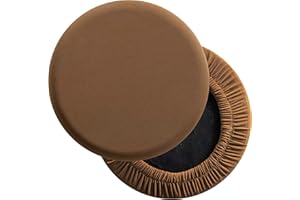 LUSHVIDA Round Bar Stool Covers - Super Soft and Washable Elastic Stool Cushion Slipcover for Dia.12-14" Chair, Set of 2