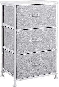 Amazon Basics Unidad de almacenamiento, de tela, con 3 cajones, para