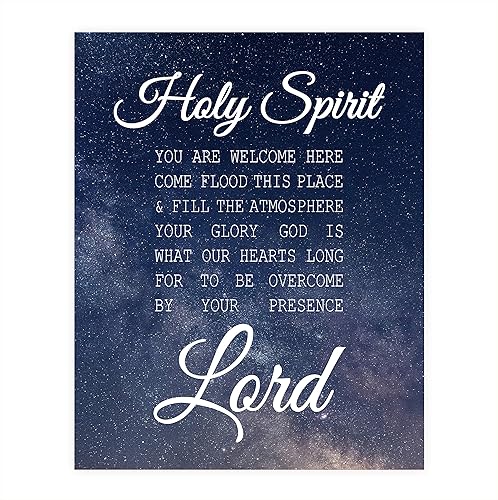 Amazon Com Holy Spirit Overcome By Your Presence Lord Bible Verse Wall Art 8 X 10 Starry Night Scripture Print Ready To Frame Inspirational Home Office Entryway Decor Great Christian Gift Of Faith Handmade