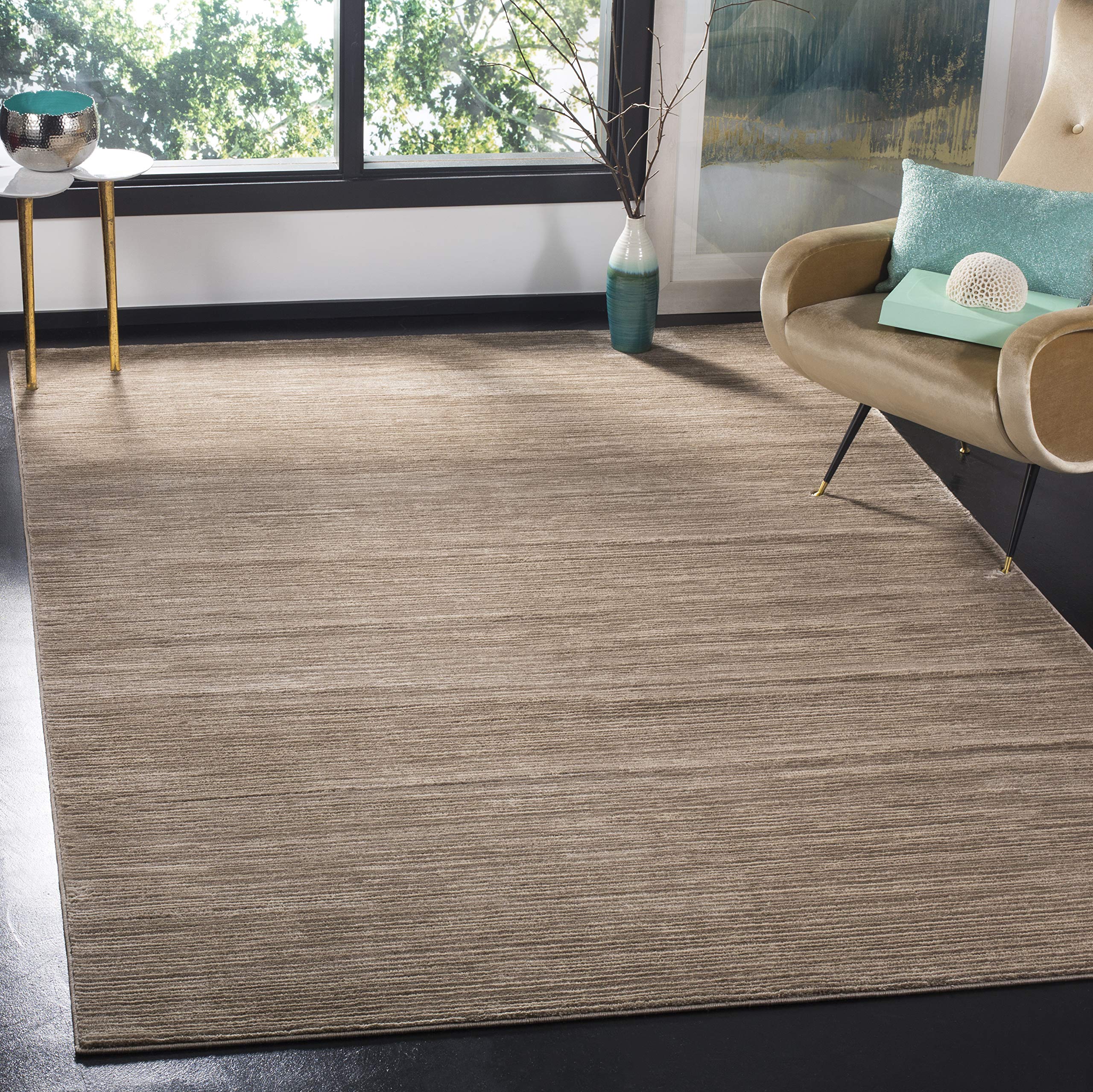 SAFAVIEH Vision Collection Area Rug - 10' Square, Light Brown, Modern Ombre Tonal Chic Design, Non-Shedding & Easy Care, Ideal for High Traffic Areas in Living Room, Bedroom (VSN606C) Image SAFAVIEH Vision Collection Area Rug - 10' Square, Light Brown, Modern Ombre Tonal Chic Design, Non-Shedding & Easy Care, Ideal for High Traffic Areas in Living Room, Bedroom (VSN606C) Image