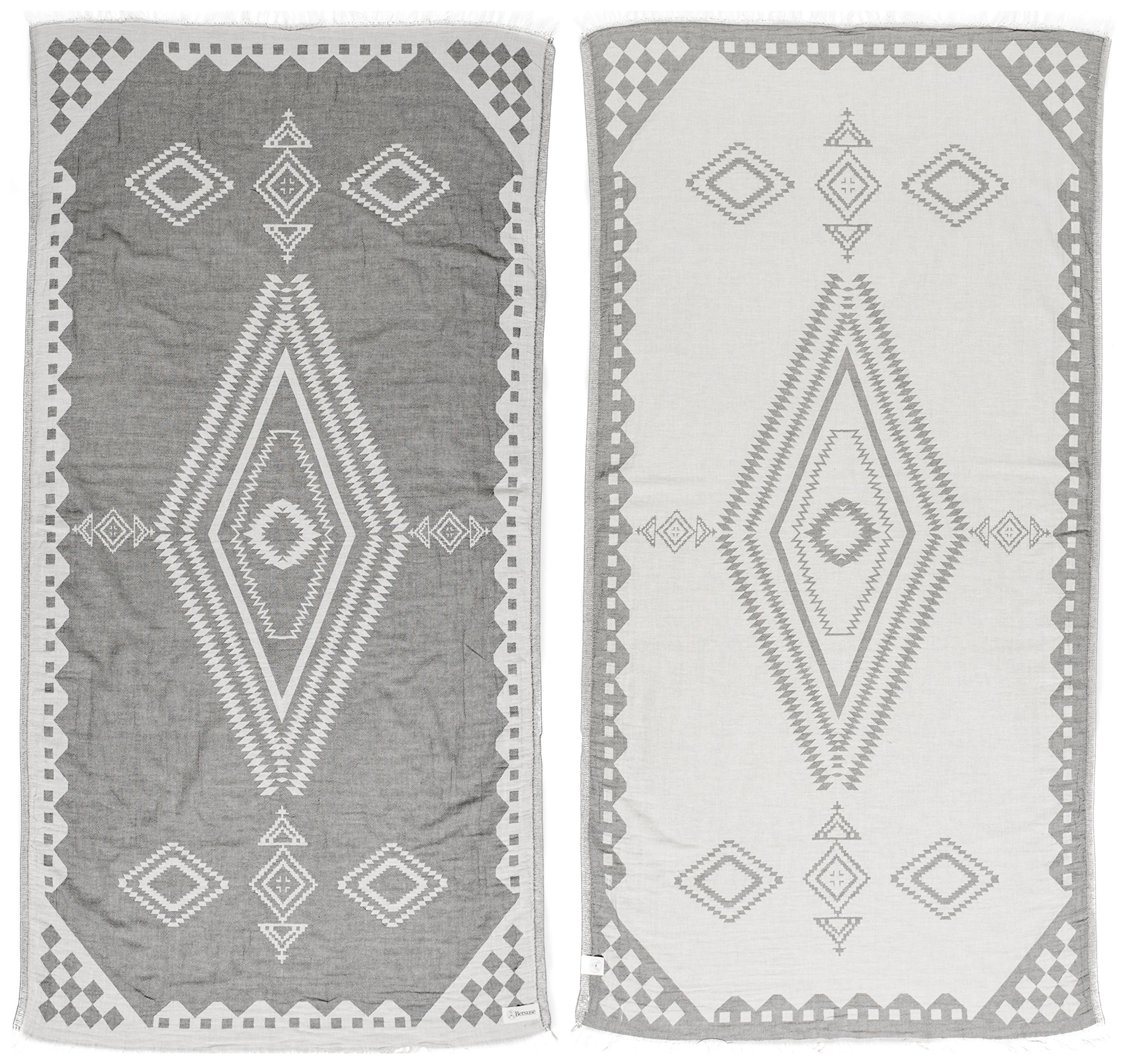 Bersuse 100% Cotton - Bahamas Turkish Towel - Silver Gray