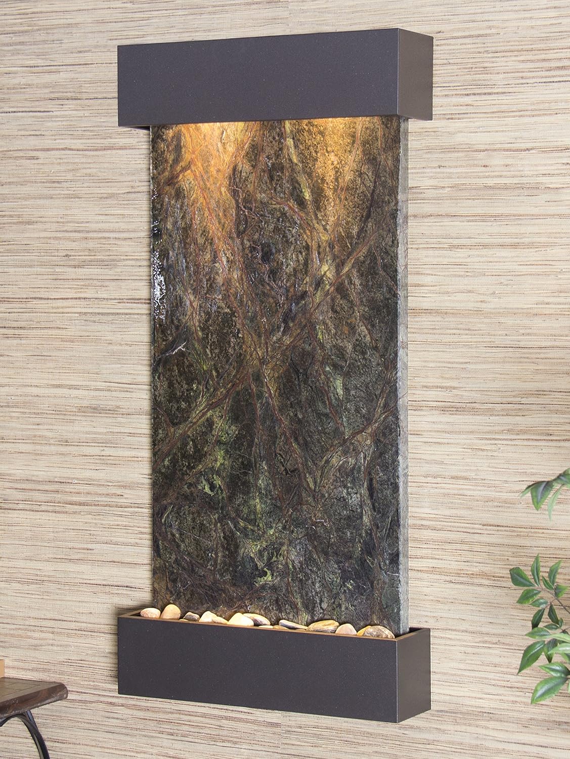 Whispering Creek Water Feature with Antique Bronze Trim and Square Edges (Green Marble): Home & Kitchen