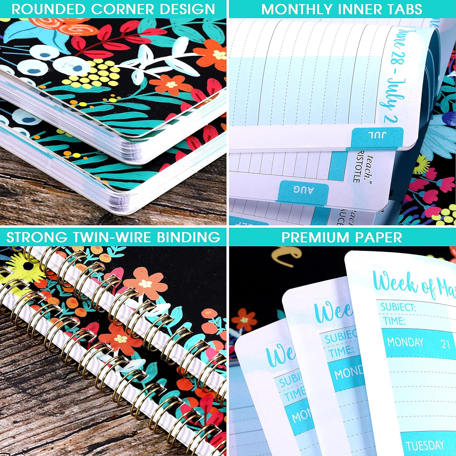 Teacher Planner 2021-2022 - Academic Planner from July 2021 - June 2022, 8'' x 10'', Lesson Plan Book, Weekly & Monthly Lesson Planner with Quotes: Office Products