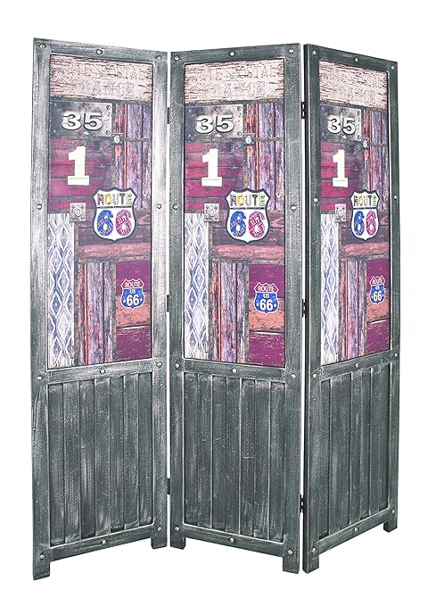 HAKU Möbel Paravent, Metall, Vintage, 130 x 3 x 180