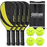 GoSports Pickleball Sets - Classic, Retro, Steel Blue, or Yellow - Includes 4 Paddles, 4 Regulation Pickleballs and Carry Case | 4 Paddles, Carry Case