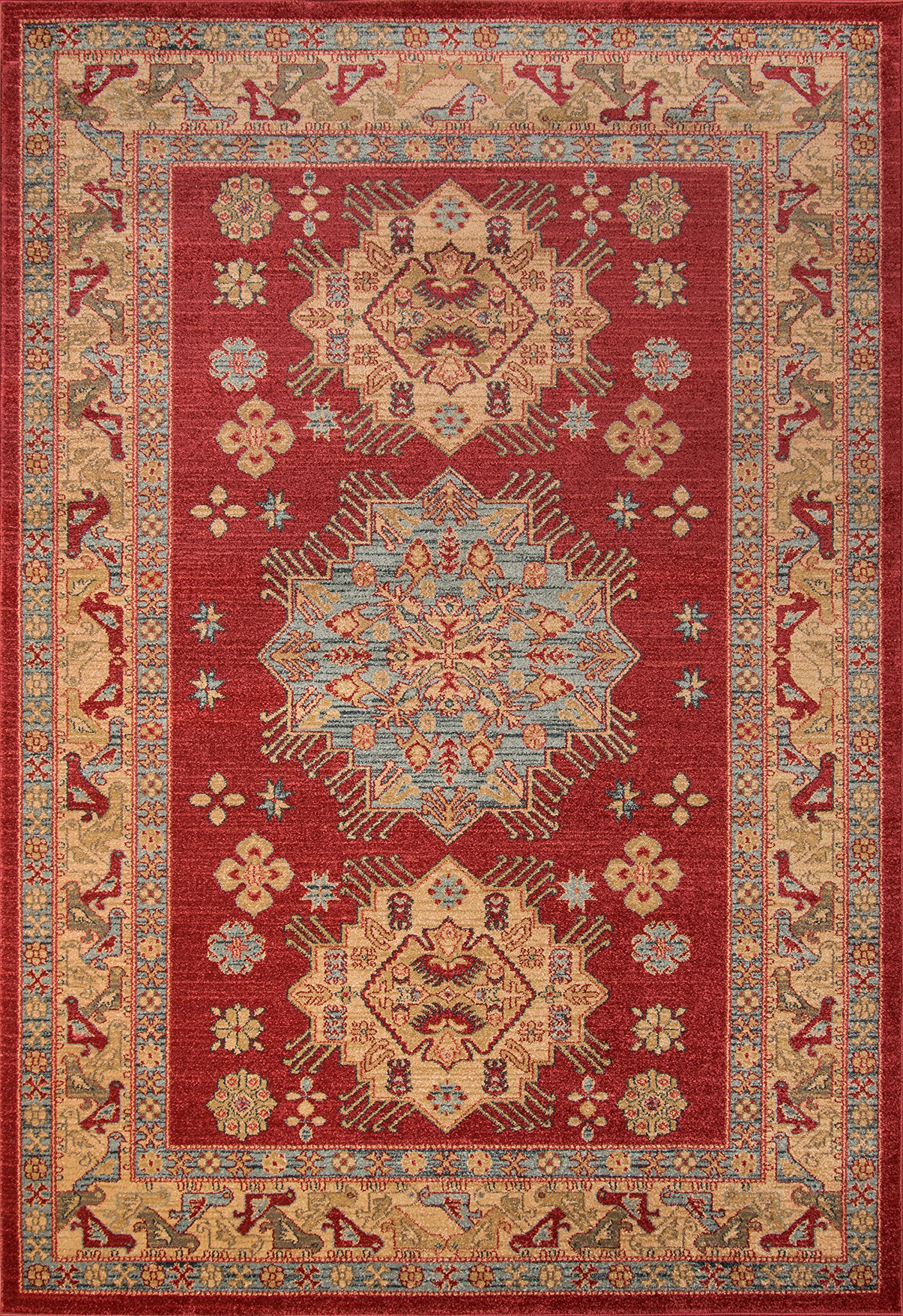 Momeni Rugs GHAZNGZ-03RED5376 Ghazni Collection, Traditional Area Rug