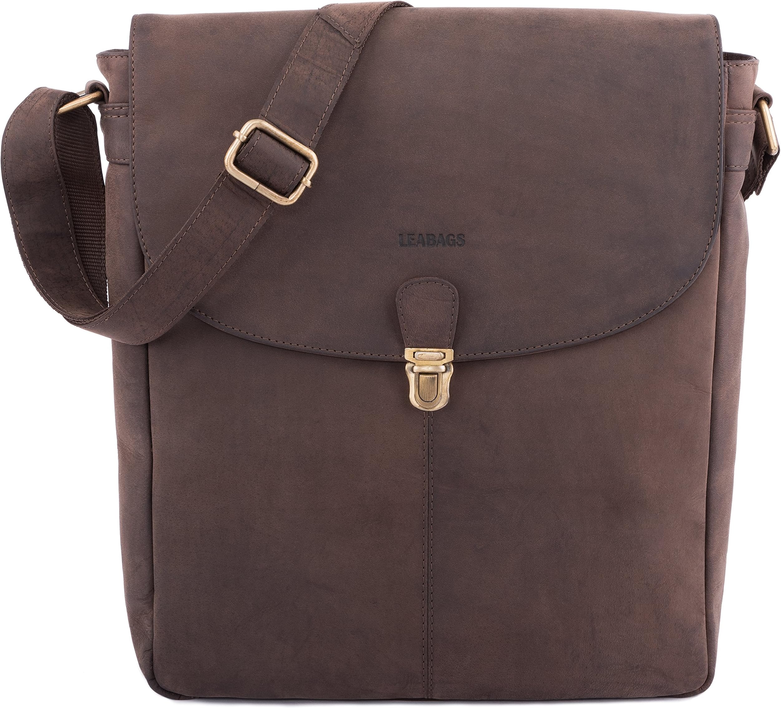 LEABAGS Catania Shoulder Bag of Genuine Buffalo Leather in Vintage Look - Muskat