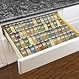 Lynk Professional Adjustable Expandable 4 Tier Steel Spice Rack Tray Drawer Organizer, Insert, Silver Metallic
