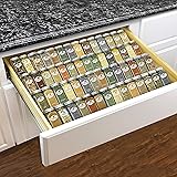 Lynk Professional Adjustable Expandable 4 Tier Steel Spice Rack Tray Drawer Organizer, Insert, Silver Metallic