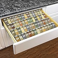 Lynk Professional Adjustable Expandable 4 Tier Steel Spice Rack Tray Drawer Organizer, Insert, Silver Metallic