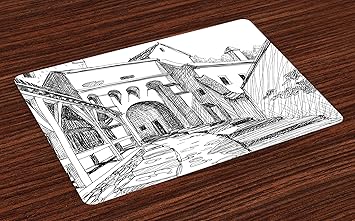 Amazoncom Lunarable Medieval Place Mats Set Of 4 Medieval