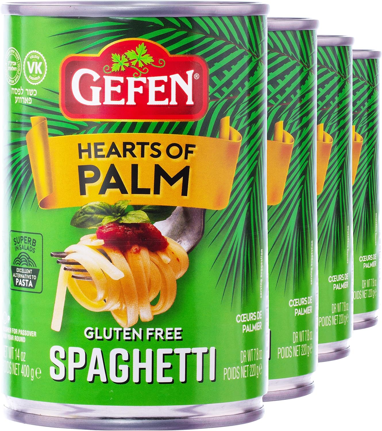 Gefen Hearts of Palm Spaghetti Noodles, 400g, Gluten Free Low Carb