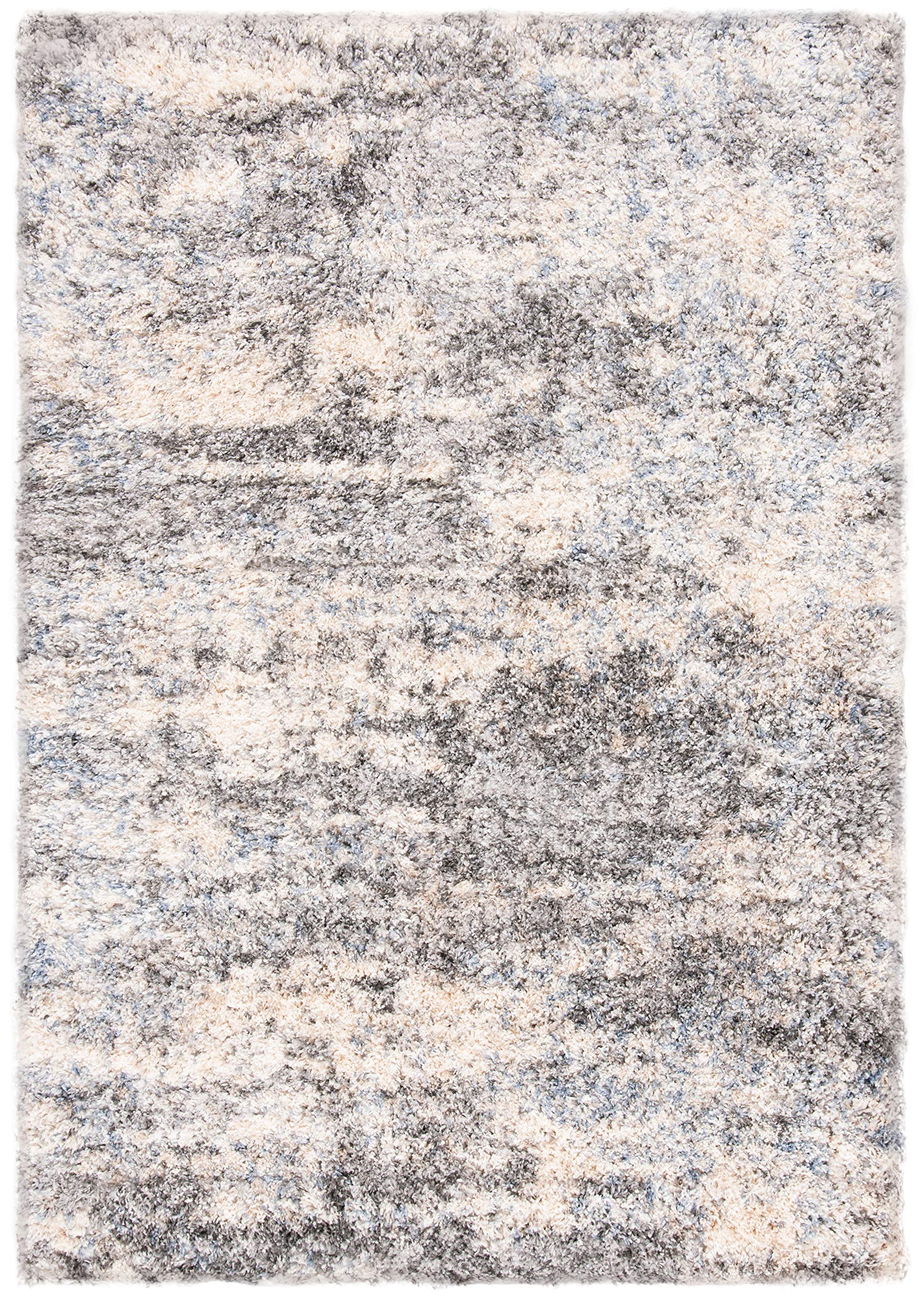 Safavieh Shag Rug for Living Room, Dining Room, Bedroom - Berber Shag Collection, Short Pile, in Grey, 61 X 91 cm