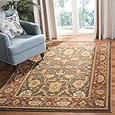 SAFAVIEH Heirloom Collection Area Rug - 6'7" x 9'1", Brown & Rust, Traditional Vintage Design, Non-Shedding & Easy Care, Idea