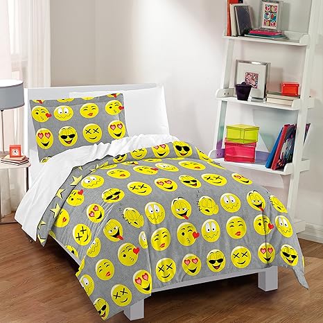 Amazon Co Jp 夢工場絵文字掛け布団セット フル クイーン グレー ホーム キッチン