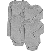 Baby Classic Bodysuit Set, 100% Cotton Boy Girl Unisex Onesie, 4 Pack